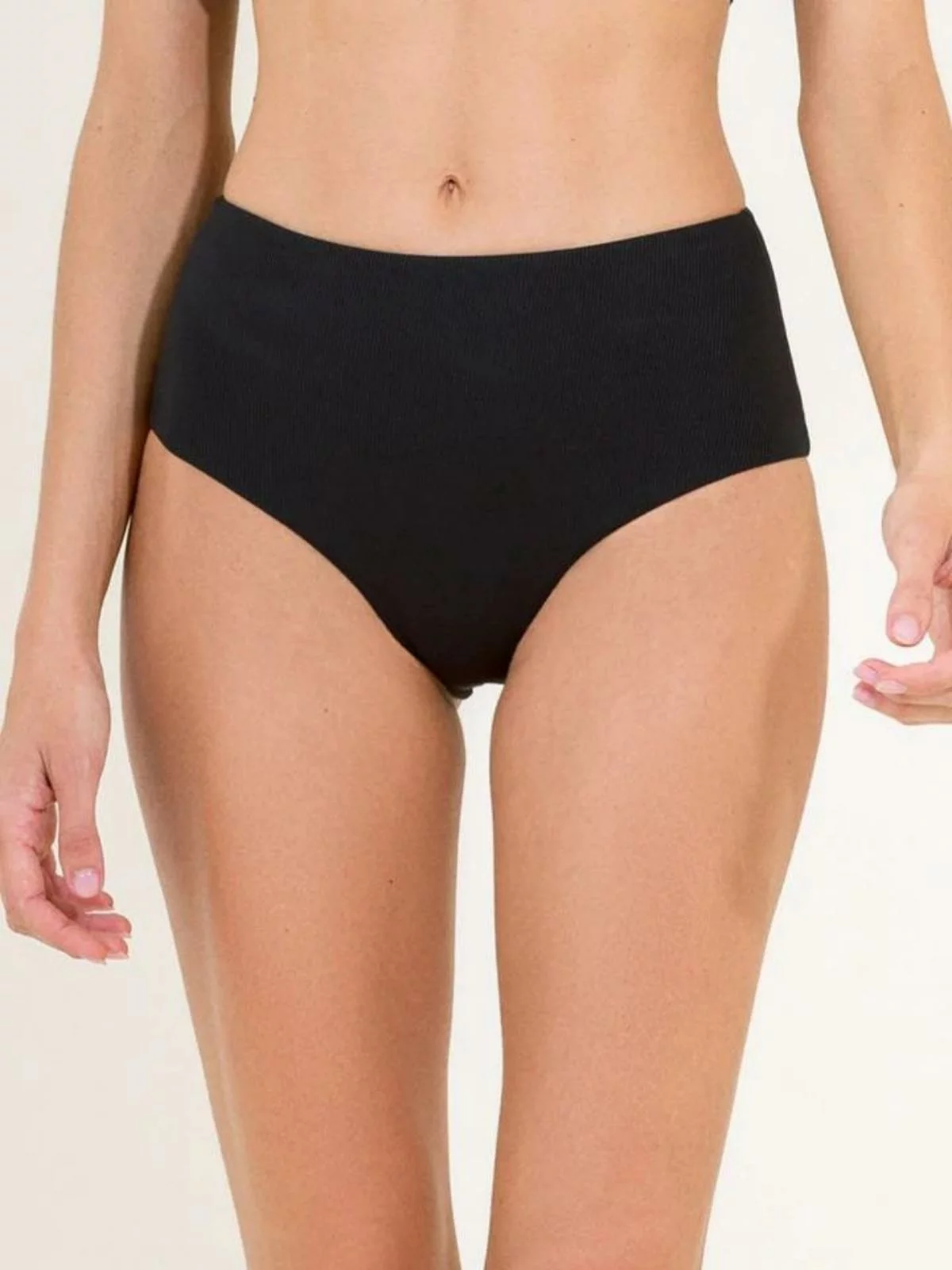 Maaji Women's Jade Black Venus Mid Rise Bikini Bottom - Purely Swim